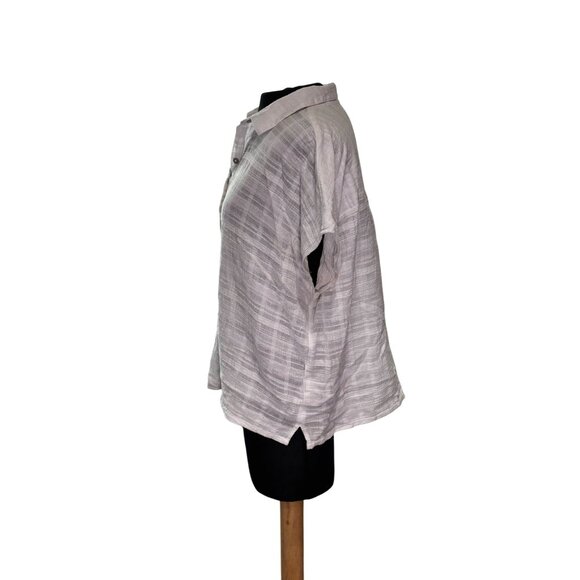Cynthia Rowley Womens White Button-Up Top L - Picture 2 of 8
